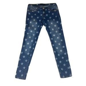 NWT rue21 twentyone black 5/6 Regular super skinny low rise jeans stars AOP  EUC